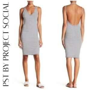 PST by Project Social Striped Ribbed Midi Dress, S, NWT!
